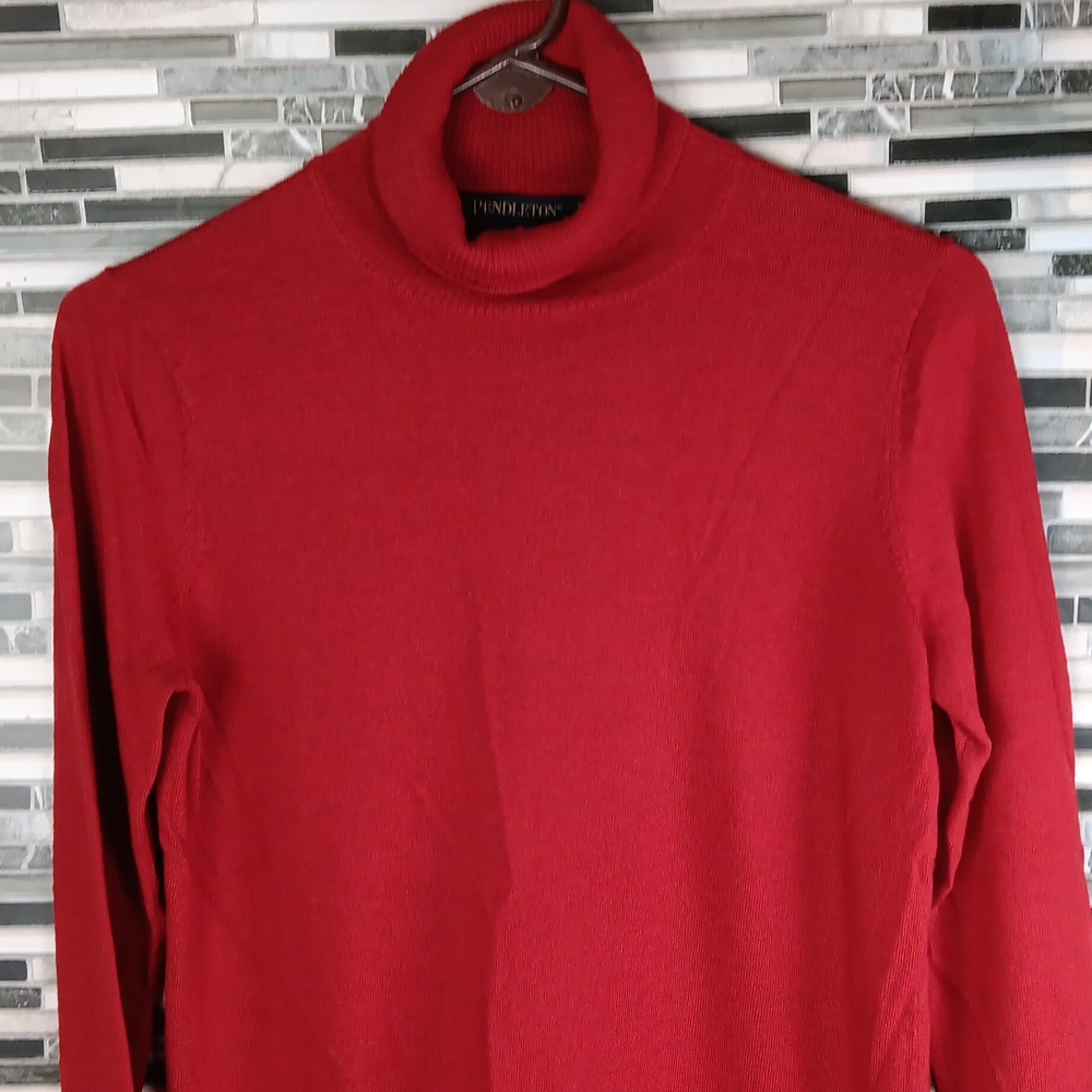 Pendleton Dark Cherry Red Knit Pullover Sweater P… - image 4